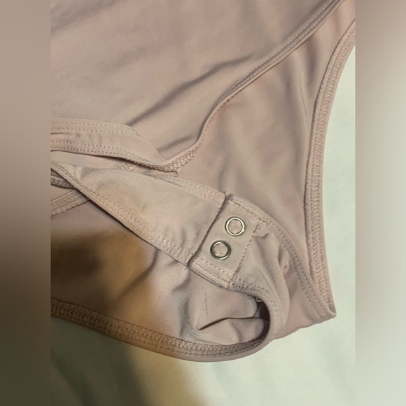 Express Body Contour Compression High Neck Bodysuit Pink/Dusty Rose Size S - Picture 13 of 13